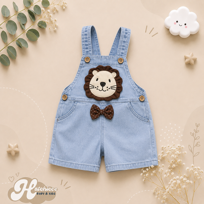 The Zara - Baby Unisex Animal Design Denim Jumper Overalls