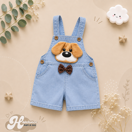 The Zara - Baby Unisex Animal Design Denim Jumper Overalls