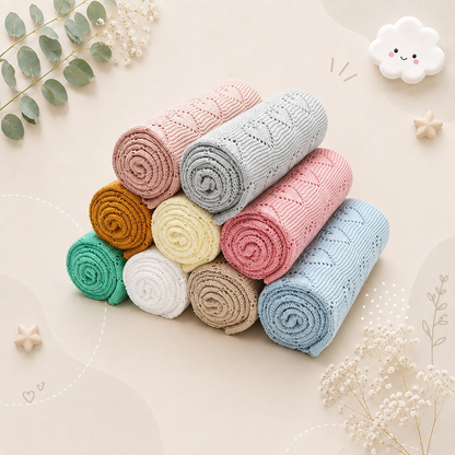 The Beckett - Baby Unisex 100*80cm Heart Design Knitted Blankets