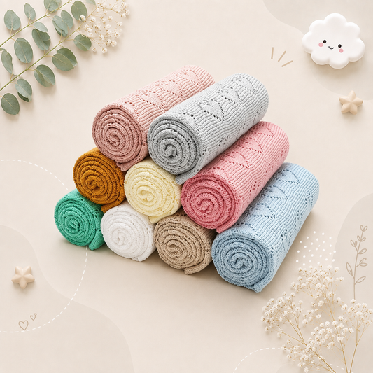 The Beckett - Baby Unisex 100*80cm Heart Design Knitted Blankets