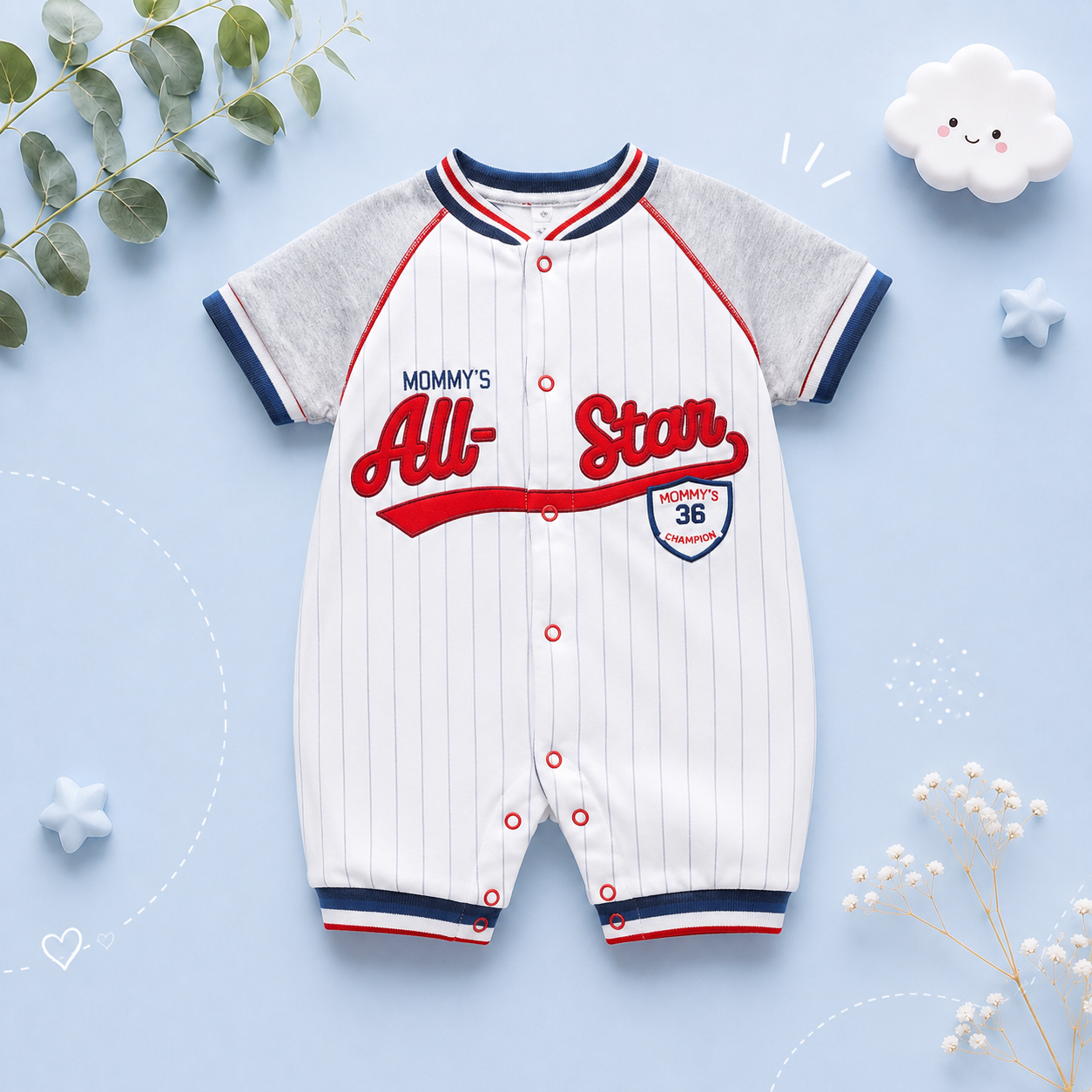 The Joshua - Baby Boy Overalls Sports Short Sleeve Cotton Rompers