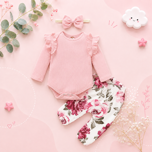 The Sidney - Pink Ruffles Romper Set