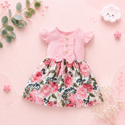 The Marion - Baby Girl Sleeveless Floral Princess Dress 1‑5Y Daily Holiday Children’s Clothes