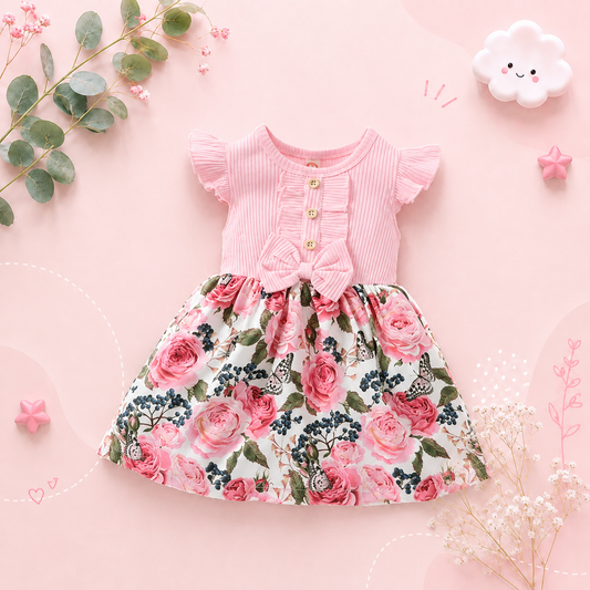 The Marion - Baby Girl Sleeveless Floral Princess Dress 1‑5Y Daily Holiday Children’s Clothes