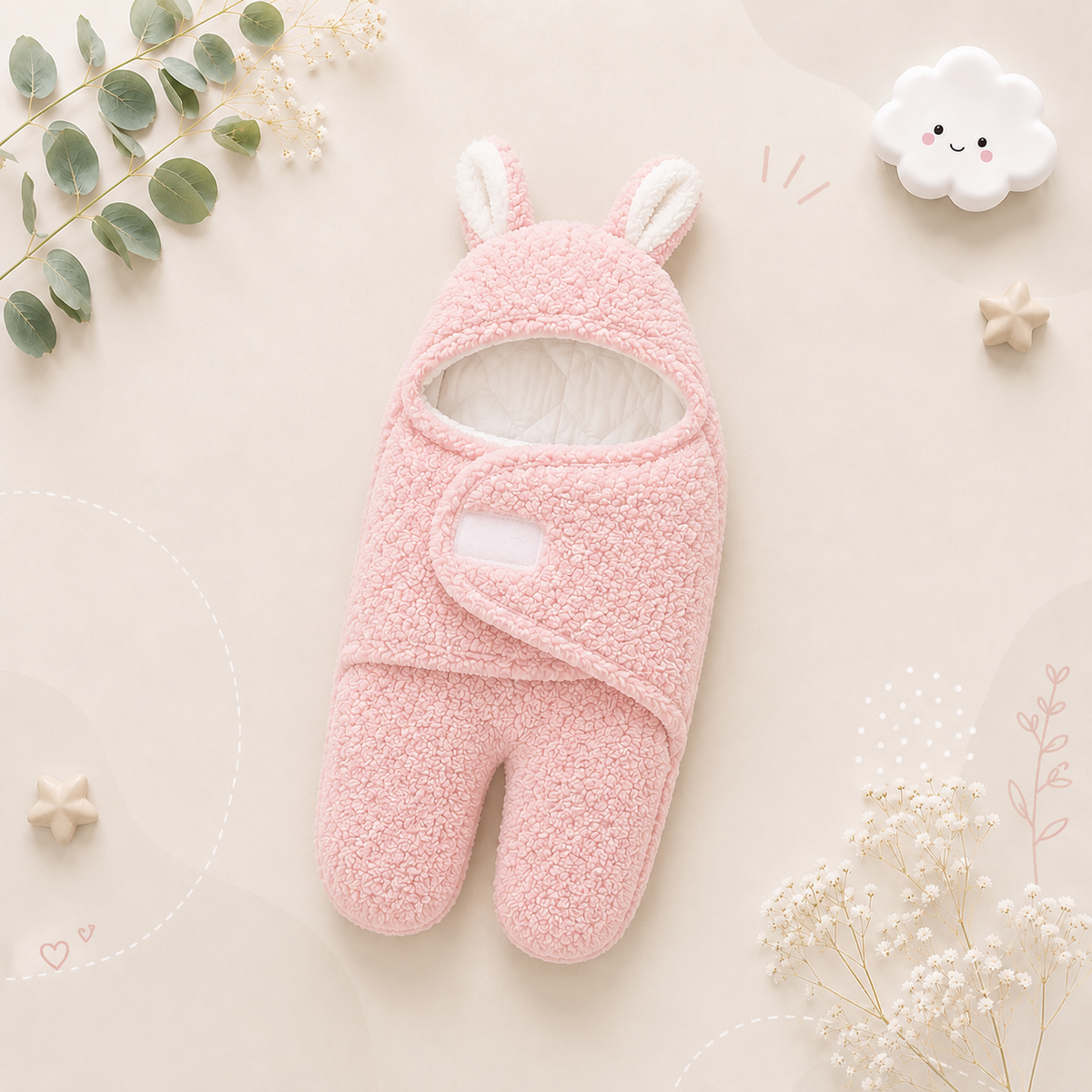 The Cameron - Soft Bunny Ears Swaddle Blankets (With Legs)