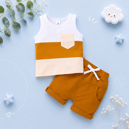 The Echo - Patchwork Crew Tank Tees + Shorts