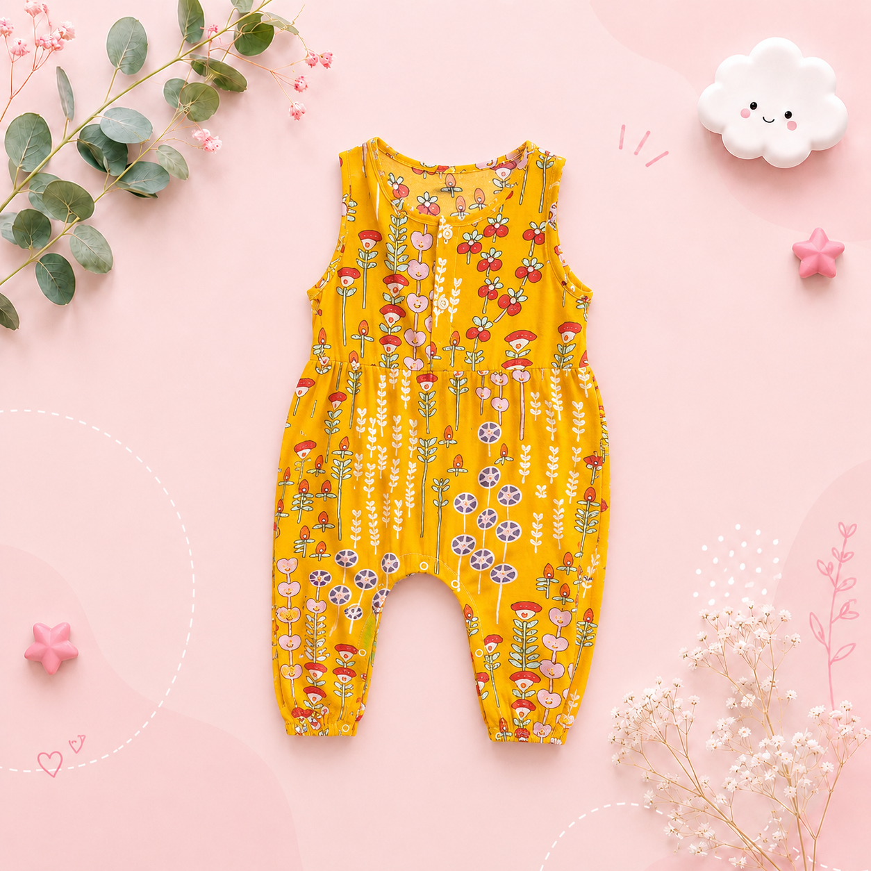 The Phoebe - Baby Girl Sleeveless Flower Print