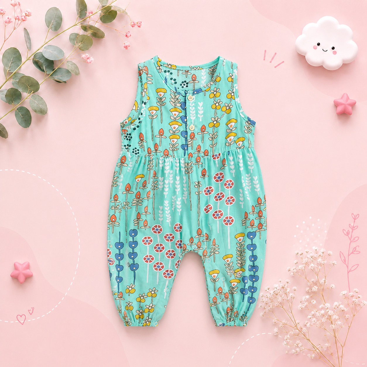 The Phoebe - Baby Girl Sleeveless Flower Print