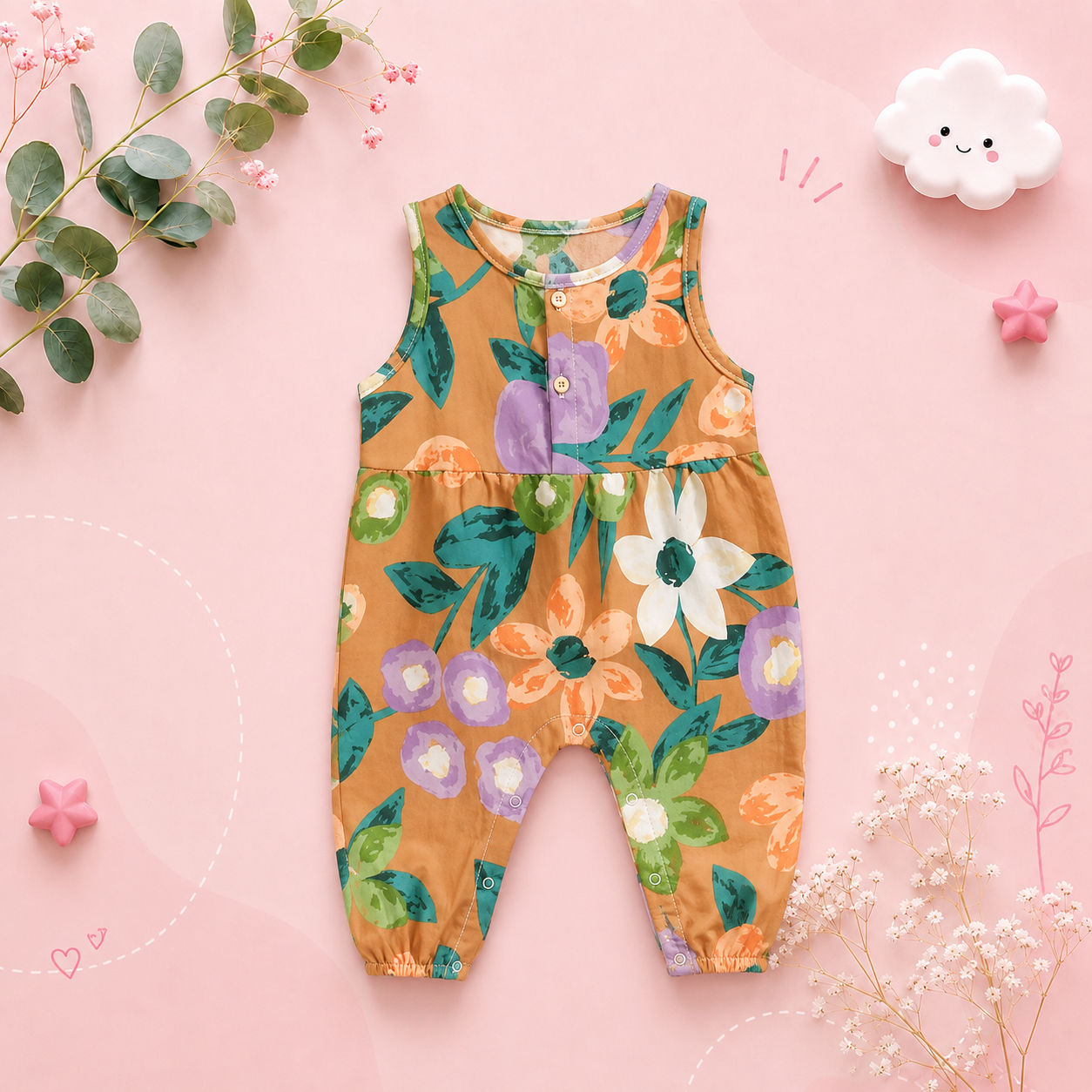 The Phoebe - Baby Girl Sleeveless Flower Print