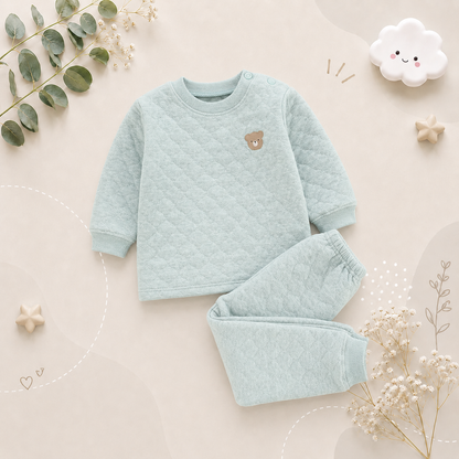 The Zion - Baby Unisex Solid Colour Bear Tops + Pants