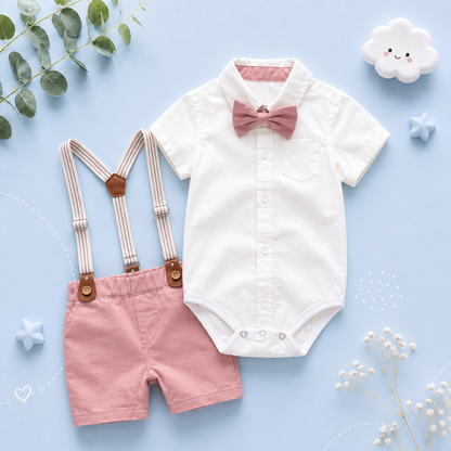 The Oakley - Solid Romper + Belt Pants Set