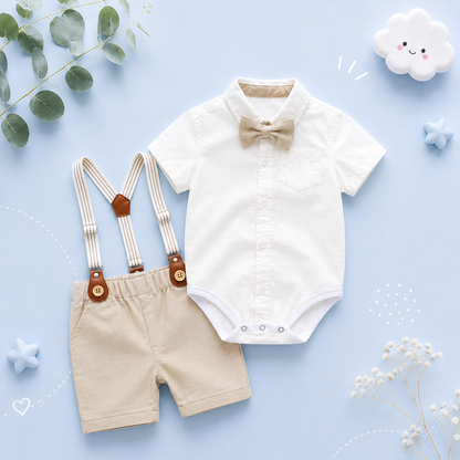 The Oakley - Solid Romper + Belt Pants Set