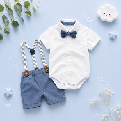 The Oakley - Solid Romper + Belt Pants Set