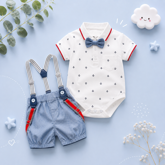 The Oakley - Solid Romper + Belt Pants Set
