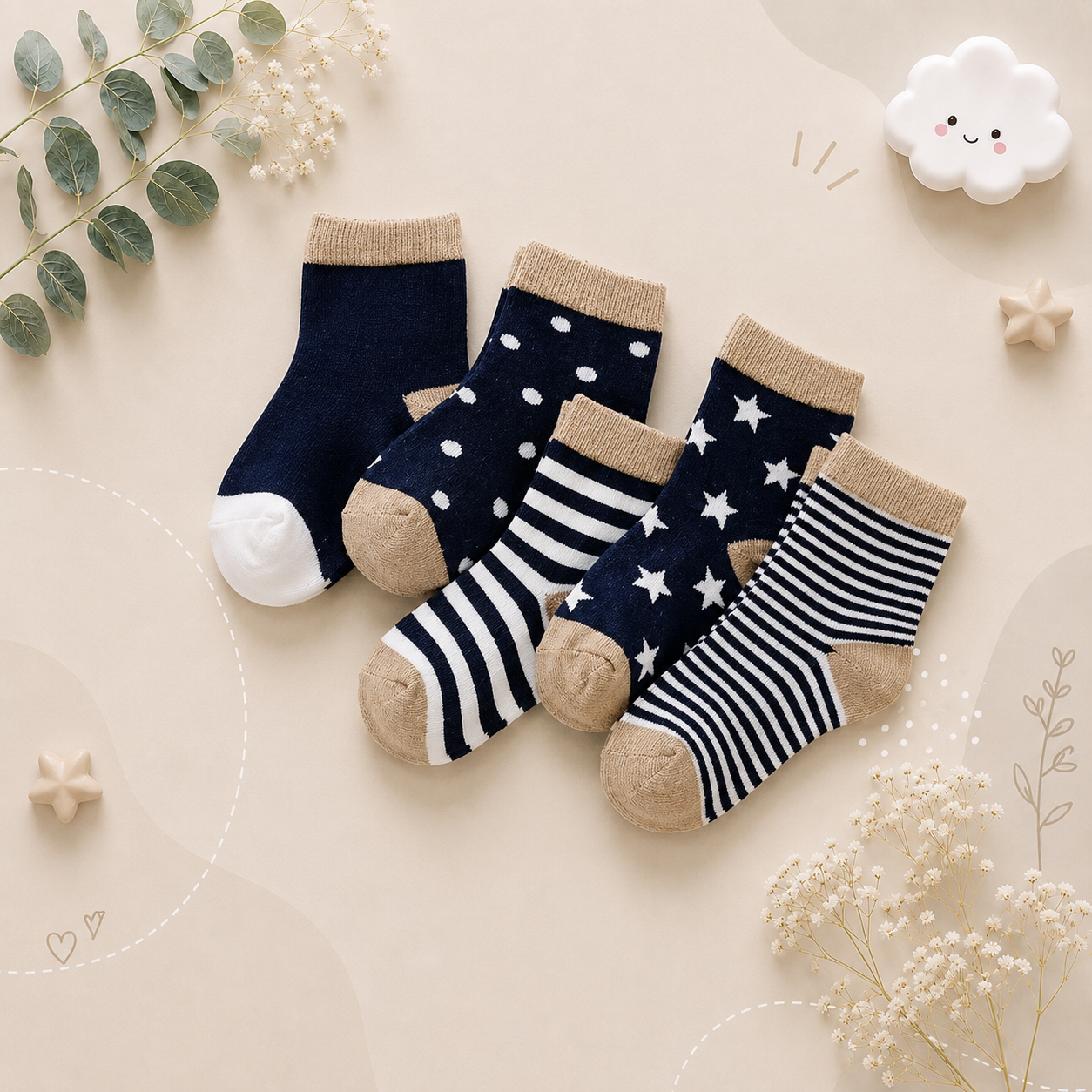 The Reese - Kids Pure Cotton Socks