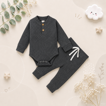 The Dakota - Solid Ribbed Stripped Long Sleeve + Pants