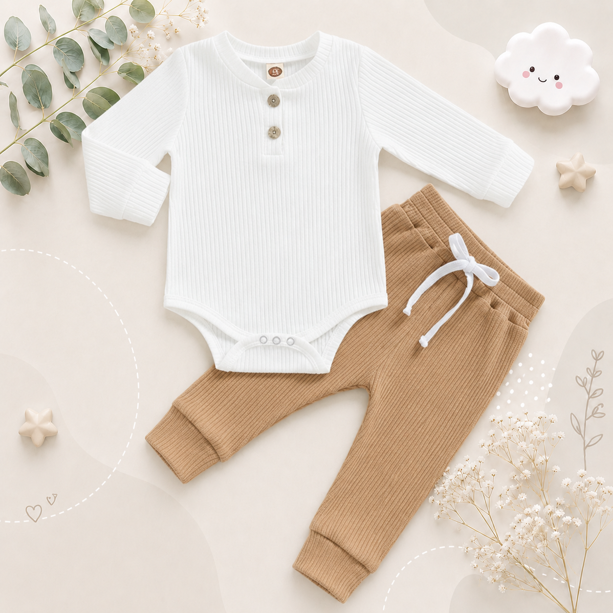 The James - Ribbed Plain Long Sleeve + Pants