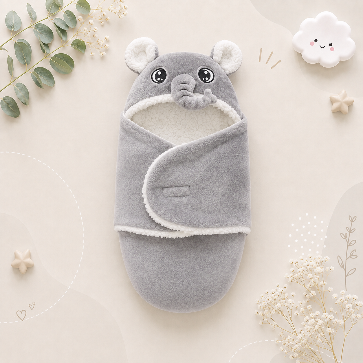 The Dylan - Baby Sleeping Bag Warm Flannel Cocoon – Newborn Autumn Winter Swaddle Wrap
