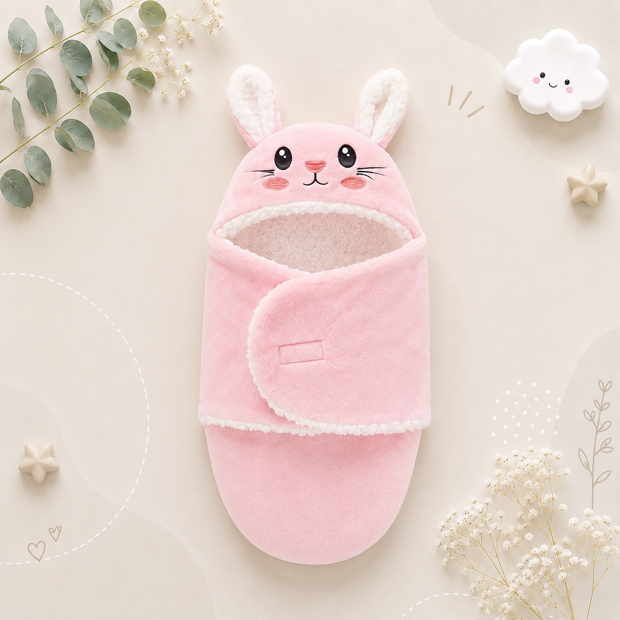 The Dylan - Baby Sleeping Bag Warm Flannel Cocoon - Newborn Autumn Winter Swaddle Wrap