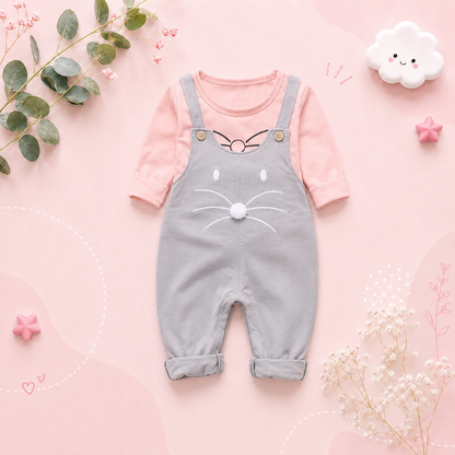 The Parker - Newborn Baby Girl 2PC Outfit Set – T-Shirt & Pants Spring Casual Clothing