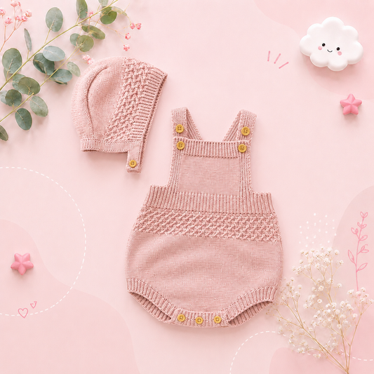 The Logan - Newborn Baby 2PC Sleeveless Bodysuit & Hat Set – Unisex Infant Outfit