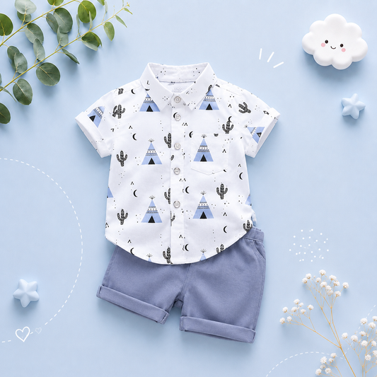 The Noah - Cool Pyramid Short-Sleeved Shirt Set