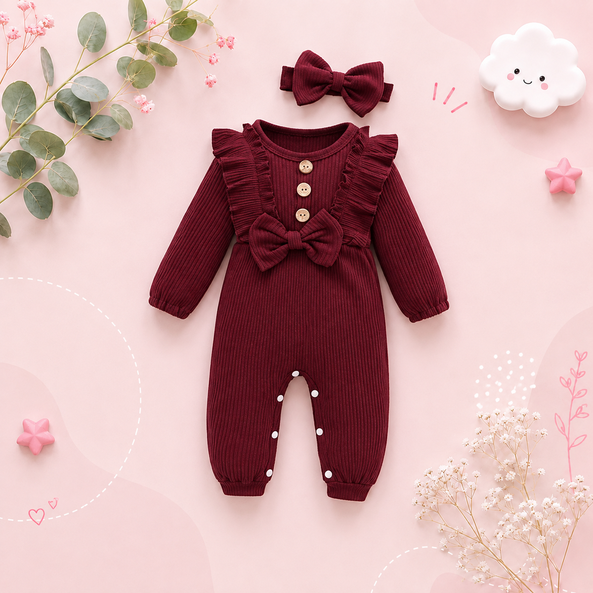 The Everest - Long Sleeve Romper + Headband