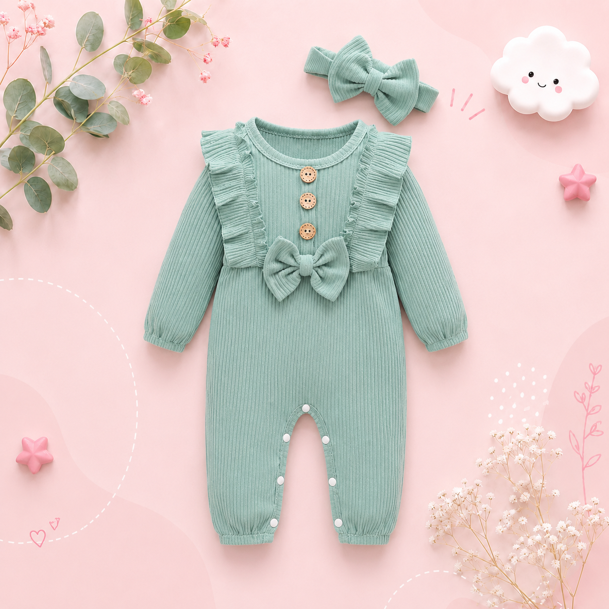 The Everest - Long Sleeve Romper + Headband