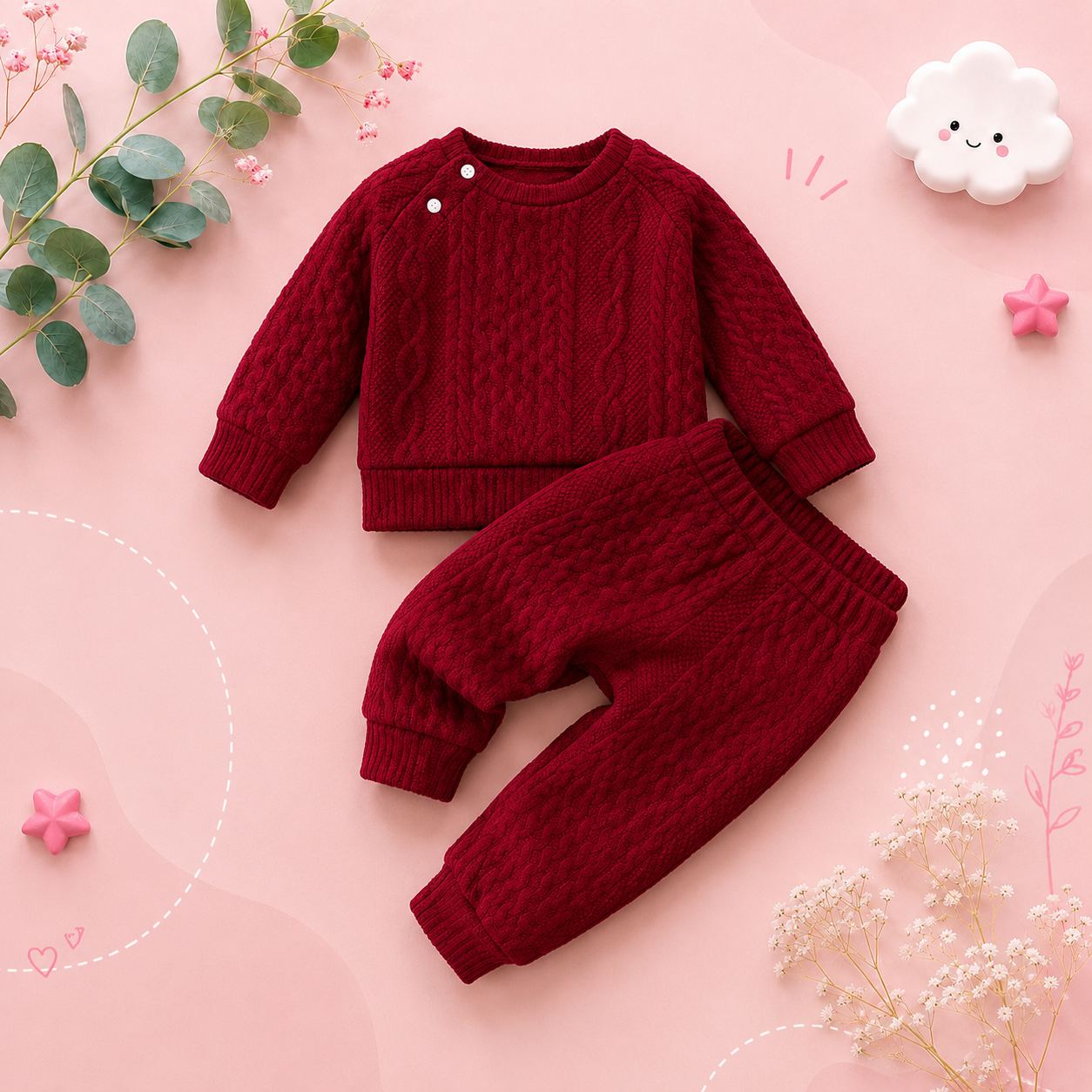The Cassidy - Solid Colour Long Sleeve Tops + Pants