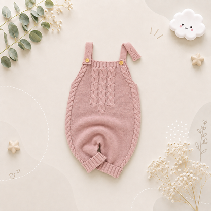 The Mavy - Unisex Baby Knitted Sleeveless Romper Solid Color Spring Fall One Piece Outfit
