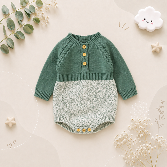 The Eddie - Unisex Baby Knit Long Sleeve Romper Spring Autumn Winter One Piece Outfit