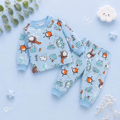 The Jazz - Unisex Baby 2PCS Cotton Long Sleeve Top & Pants Set Soft Pajamas