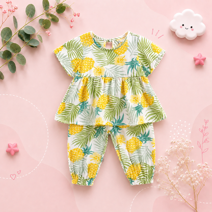 The Tiffany - Baby Girl Floral Cotton Outfit Set Summer Princess Casual Clothes