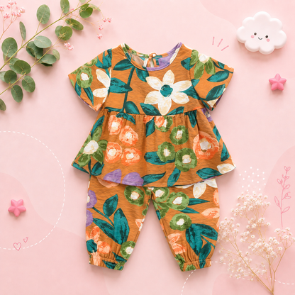 The Tiffany - Baby Girl Floral Cotton Outfit Set Summer Princess Casual Clothes