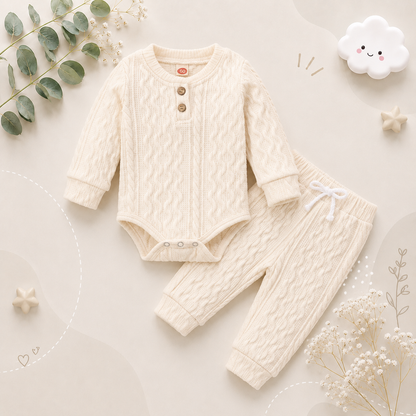 The Lennon - Unisex Baby Long Sleeve Romper & Pants Set Soft Spring Autumn Clothing