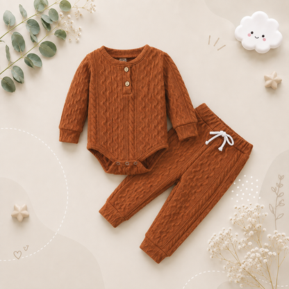 The Lennon - Unisex Baby Long Sleeve Romper & Pants Set Soft Spring Autumn Clothing