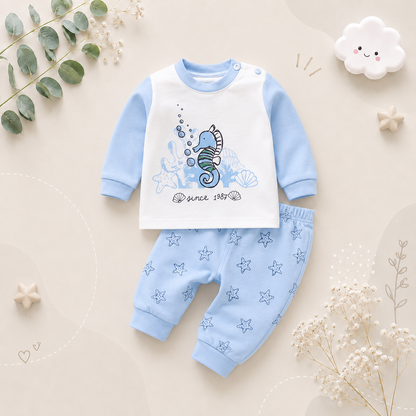 The Levi - Unisex Cotton Cartoon Sweatshirt & Pants Set