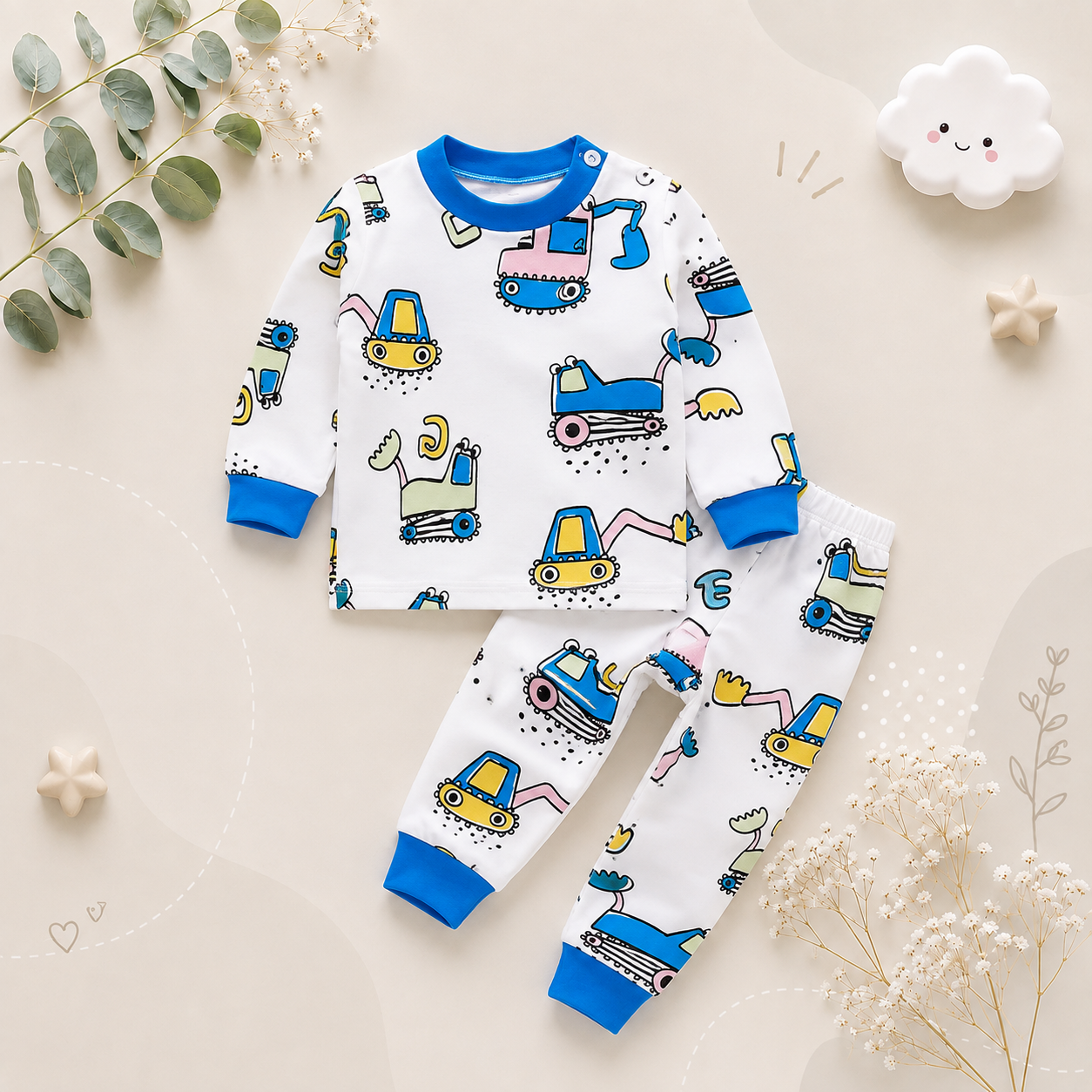 The Levi - Unisex Cotton Cartoon Sweatshirt & Pants Set