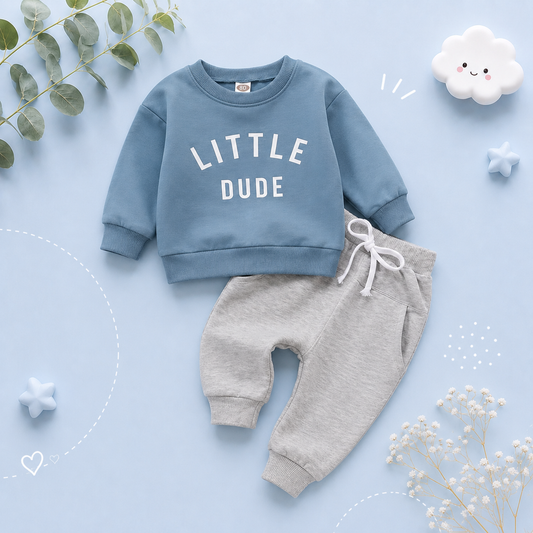 The Sebastian - Baby Boy Long Sleeve Letter Top + Pants Casual Tracksuit Set 0‑3 Years