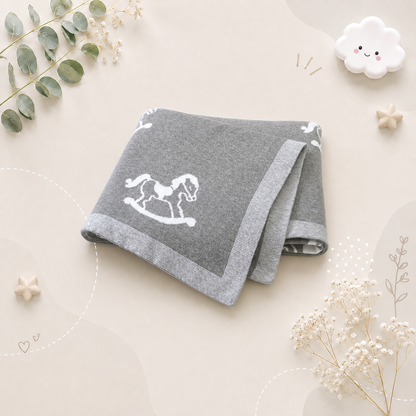 The Caden - Baby Unisex 100*80cm Horse Design Swaddle Blanket