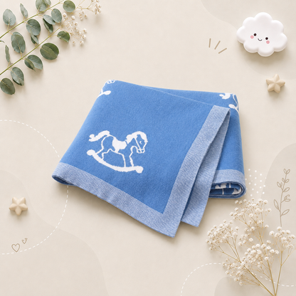 The Caden - Baby Unisex 100*80cm Horse Design Swaddle Blanket