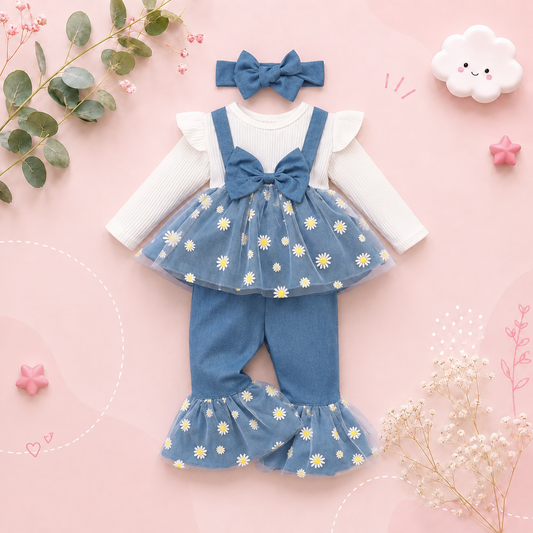 The Merill - Blue Polka Dot Casual Trouser Set