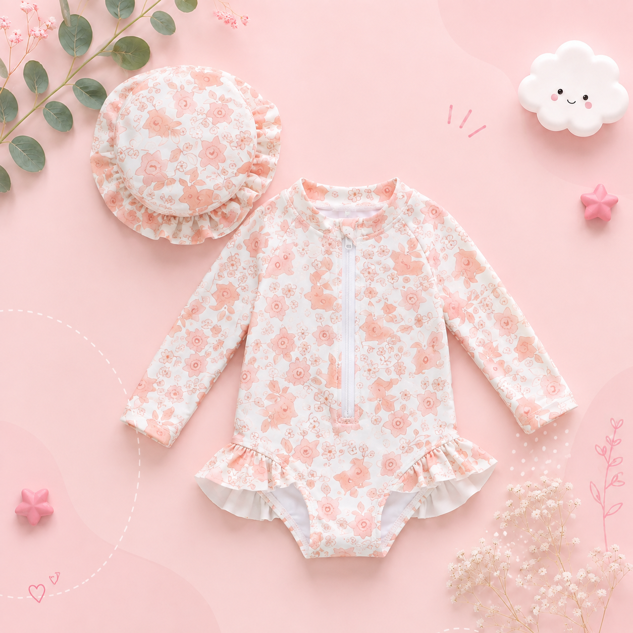 The Adelaide - Baby Girl Long Sleeve Beachwear