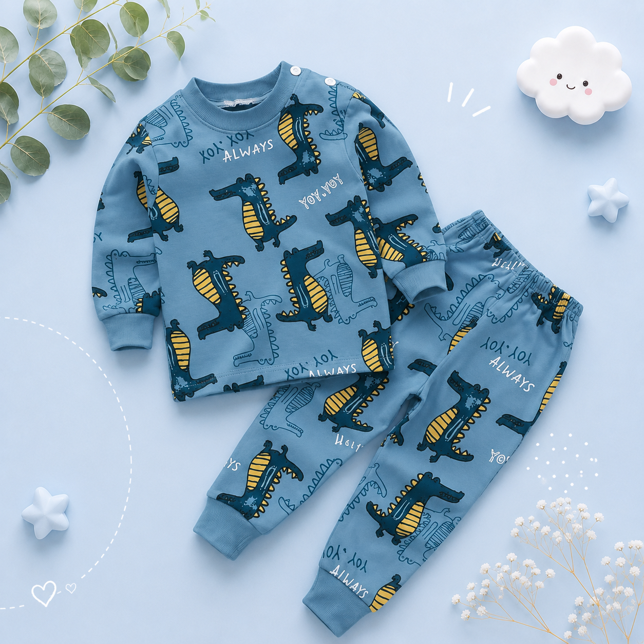 The Liam - Unisex Cotton Cartoon Sweatshirt & Pants Set