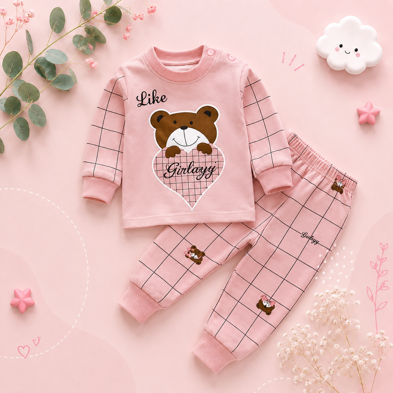 The Winona - Unisex Cotton Cartoon Sweatshirt & Pants Set