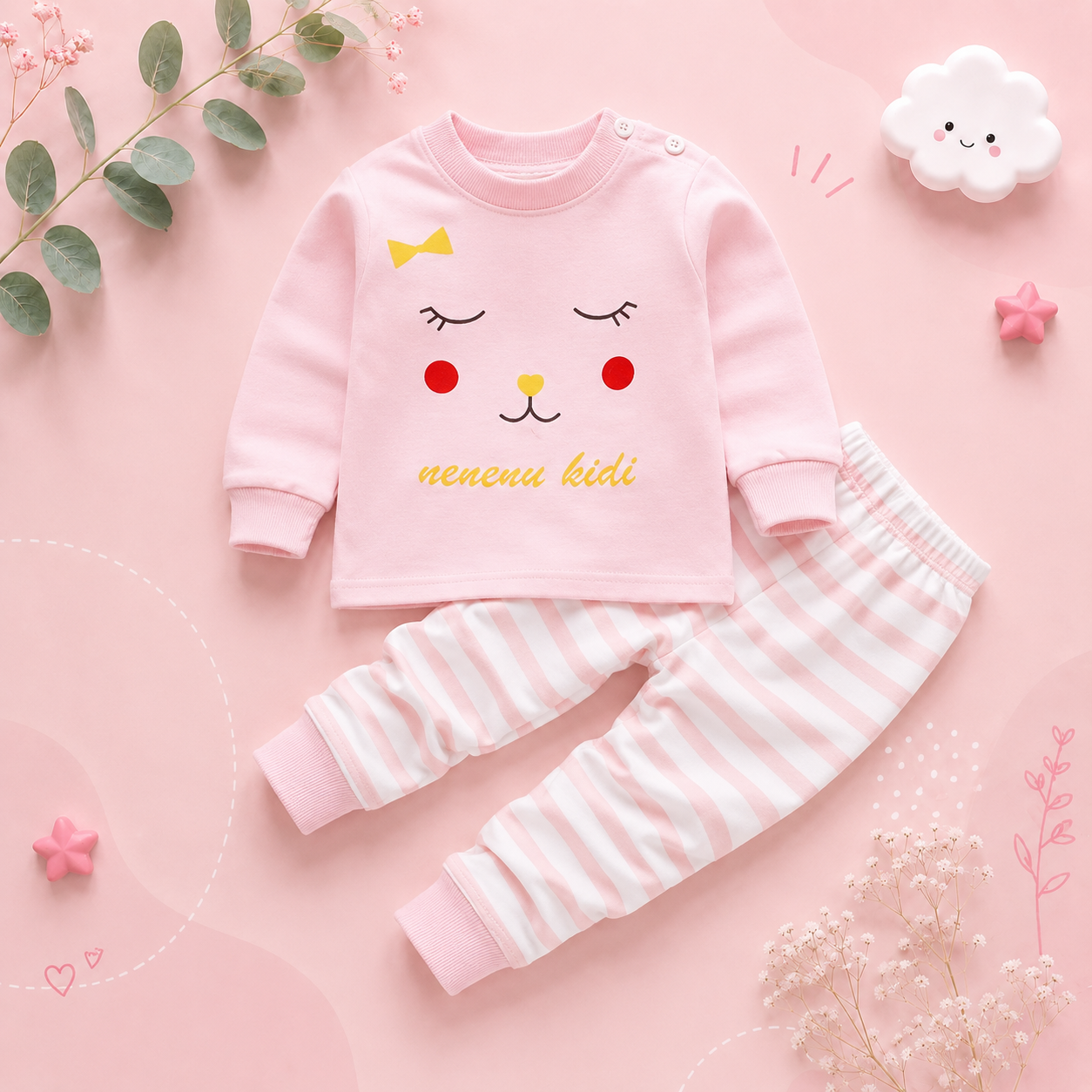 The Winona - Unisex Cotton Cartoon Sweatshirt & Pants Set