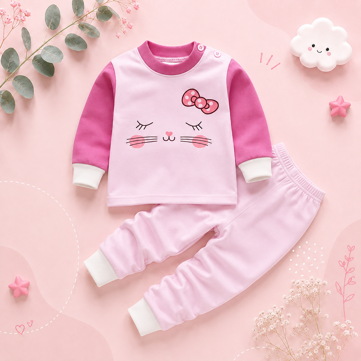 The Winona - Unisex Cotton Cartoon Sweatshirt & Pants Set