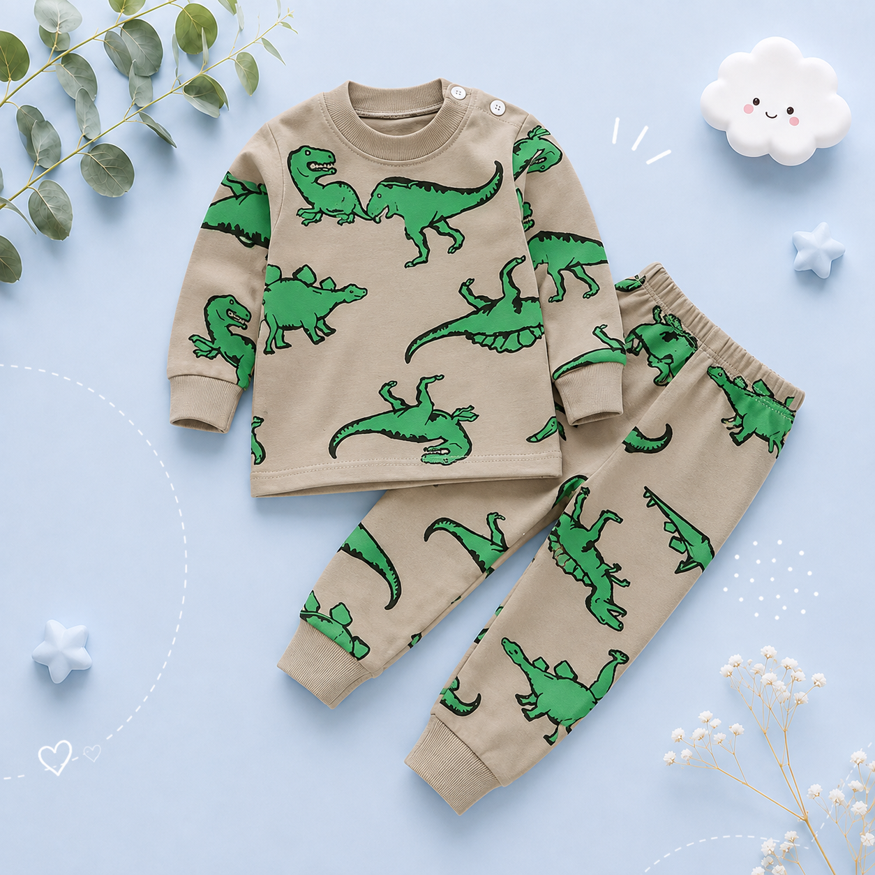 The Amiri - Unisex Cotton Cartoon Sweatshirt & Pants Set