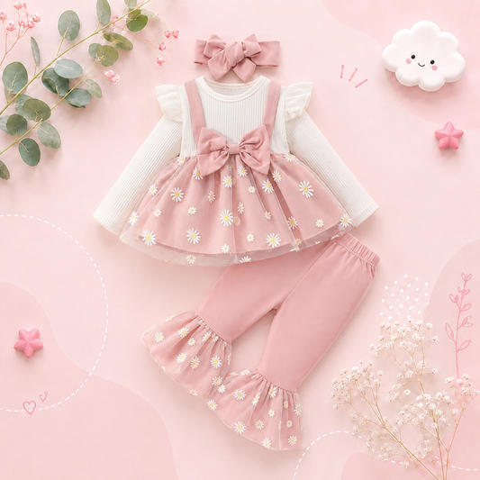 The Merill - Pink Polka Tops & Pants Casual Trouser Set
