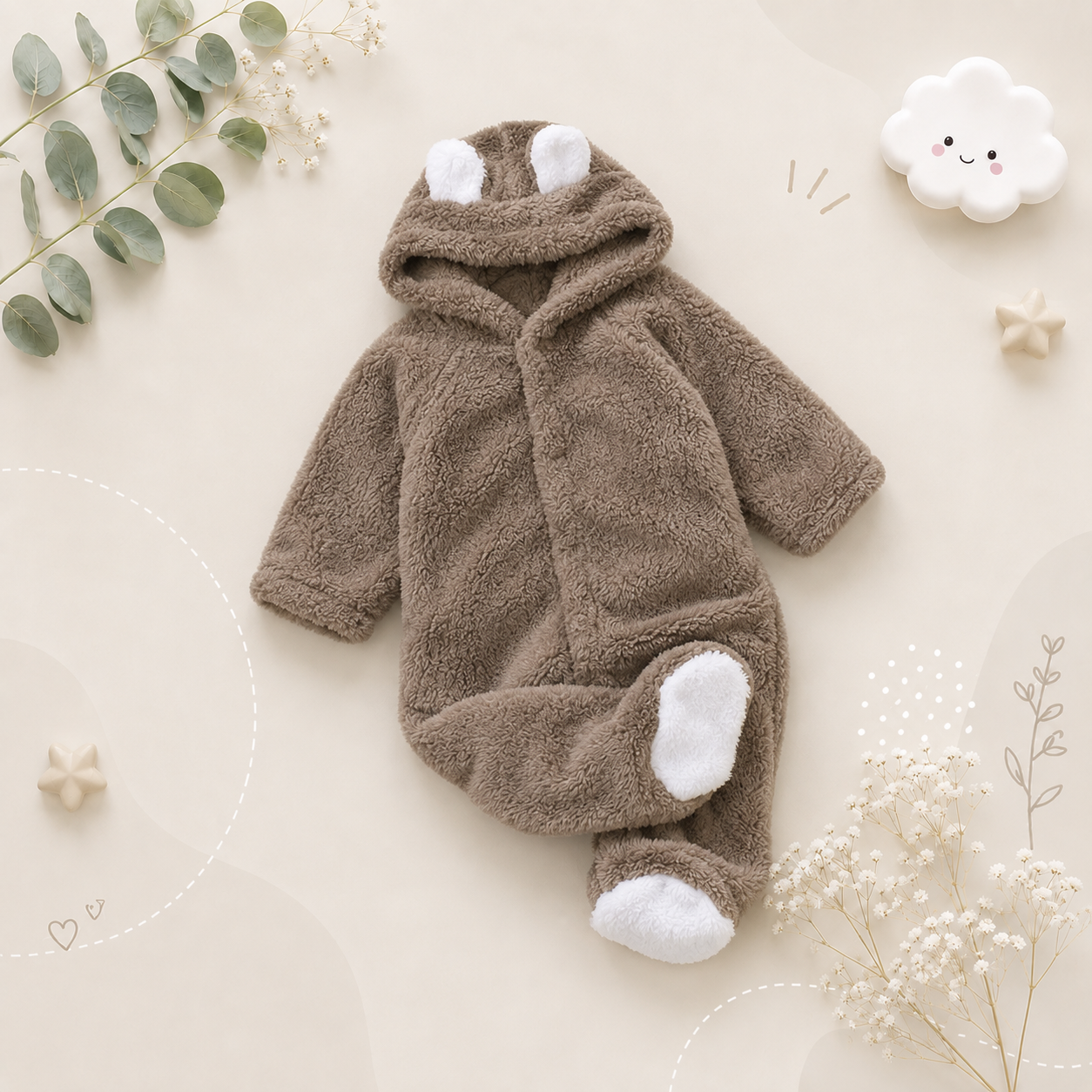 The Lowen - Winter Bear Long Sleeve Playsuit